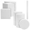 White Foam Shapes for Kids Crafts with 12 Square Blocks, 12 Circles, 24 Plastic Dowels (4 Inches, 48 Pieces)
